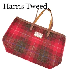 Harris Tweed ハリスツイード トートバッグ 大き目 レッド 赤色 チェック柄のサムネイル
