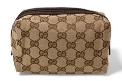 グッチ ポーチ GUCCI GGキャンバス 化粧ポーチ/コスメポーチ GGブラウン/ベージュ 29595【中古】