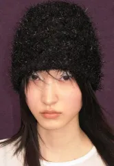 タグ付き新品) INSILENCE × GO ロゴ ラ グリッター ビーニー ブラック