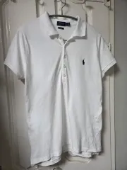 ポロラルフローレン 白 半袖 カラーTシャツ ウィメンズ L