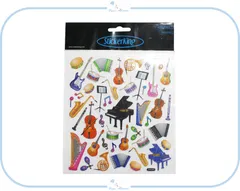 EJ150 Sticker King フラットシール ステッカーMusical Instruments 楽器 音楽 ピアノ バイオリン ホルン サックス クラリネット カスタネット ハープ デザイン 演奏会 飾り デコレーション スクラップブッキング