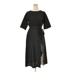 【BLUELABELCRESTBRIDGE】55J75-539-09 チェック切替ロング五分袖ワンピース