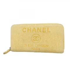シャネル(Chanel) シャネル 長財布 キャンバス イエロー レディース