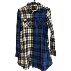 ZM1663 x-girl エックスガール チェック柄シャツワンピース ホワイト レディース 2サイズ