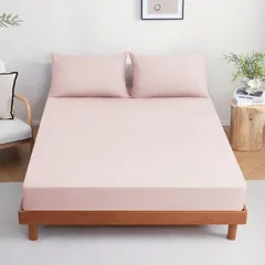新品 ボックスシーツ ベッドシーツ ベッドカバー 吸水速乾 シーツ やわらかニット マットレスカバー 抗菌防臭 肌に優しい 寝癖軽減 洗える ゴムタイプ オールシーズン 安眠 快適 敷き布団カバー （セミダブル・120X200cm+30cmライトピンク）