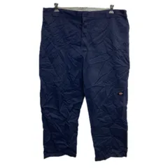 メキシコ製 Dickies ワークパンツ W42 ネイビー ディッキーズ ジップアップ ワーク ダブルニー ビッグサイズ ルーズフィット 2512-187
