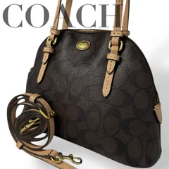 ☆★COACH コーチ★ハンドバッグ　ショルダーバッグ　シグネチャー　PVC　レザー　2WAY　肩掛け　斜め掛け　ブラウン★　♯2084