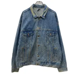 USA製 デニムジャケット XLARGE ライトブルー ジージャン ボタン 胸ポケット 3Dロゴ コットン100% デニム アメリカ製 春物 a712-5471