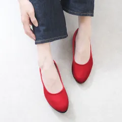 [レッド]パンプス レインシューズ レインパンプス 撥水 フラットシューズ ローヒール ぺたんこ 痛くない 柔らかい 疲れない 歩きやすい 通勤 仕事用 オフィス 日本製 大きいサイズ おしゃれ 梅雨 晴雨兼用 靴 k58-388510