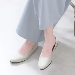 [オフホワイト]パンプス レインシューズ レインパンプス 撥水 フラットシューズ ローヒール ぺたんこ 痛くない 柔らかい 疲れない 歩きやすい 通勤 仕事用 オフィス 日本製 大きいサイズ おしゃれ 梅雨 晴雨兼用 靴 k58-388510