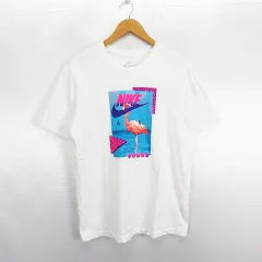 ナイキ NIKE Tシャツ カットソー 半袖 クルーネック ロゴ ビーチ フラミンゴ コットン XL ホワイト ※EKM