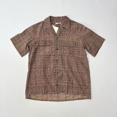 50s60s USA製 レーヨン かすり柄 イタリアンカラーシャツ 半袖 M相当 50s60s USA製 レーヨン かすり柄 イタリアンカラーシャツ 半袖 M相当