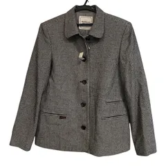 極美品　マドモアゼルノンノン　一枚仕立て　フラノジャケット38(M)カーキグレー 極美品 マドモアゼルノンノン 一枚仕立て フラノジャケット38(M)カーキ