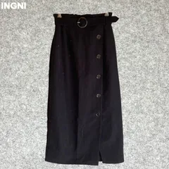 INGNI ブラック ボタン付きロングスカート Mサイズ