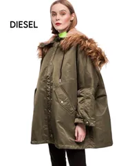 DIESEL ✨フェイクファー コート 花柄裏地 未使用 ゆったり DIESEL（ディーゼル） フェイクファーコート レディース 総柄花柄裏地