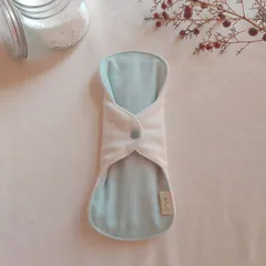 【布ナプキン】無添加ネルとWガーゼ くすみミント 23cm 6層仕立て 1枚