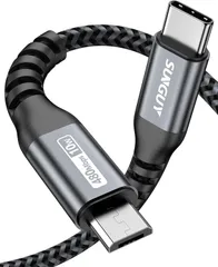 SUNGUY Type C Micro USB ケーブル 0.15M (USB C to micro) OTGケーブル 短い タイプC マイクロ タイプB 15cm 充電ケーブル USB2.0 データ転送 Androidスマホ などに対応 グレー