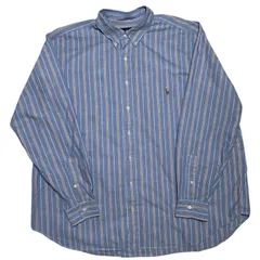 ポロラルフローレン ブルー ストライプ ポニー刺繍ロゴ クラシックフィットゆるだぼ シャツ レディース ユニセックス メンズ 古着 長袖