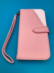 iPhone7/8/SE2/SE3 手帳型ケース ピンク ストラップ付き カード収納