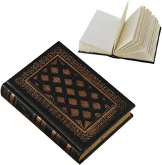 Ailunate 日記帳 ノート アンティーク B6 自由帳 メモ帳 魔導書風 ハードカバー ヴィンテージ おしゃれ 無地 ダイアリー (ブラック,  B6)