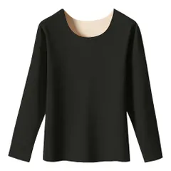 あったか インナー 肌着 長袖 レディース 起毛 フリーカット ストレッチ 冬インナー 伸びる 冷え対策 ストレッチ 暖かい 丸首 保温 防寒 大きいサイズ rr-070