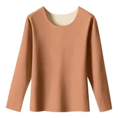 あったか インナー 肌着 長袖 レディース 起毛 フリーカット ストレッチ 冬インナー 伸びる 冷え対策 ストレッチ 暖かい 丸首 保温 防寒 大きいサイズ rr-070