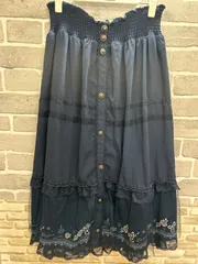 【B1-08】◇axes   サイズM   ロングスカート　ネイビー