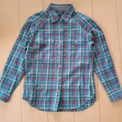 モンベル　メリノウール トレール シャツ レディース　S　montbell mont-bell　ウール　長袖　シャツ　マウンテンシャツ　チェック　青　メリノウール　ボタンダウン　2278