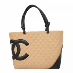 【5pa1034-h】シャネル トートバッグ カンボン ラムスキン ベージュ シルバー金具【中古】レディース 5pa1034-h】シャネル トートバッグ カンボン ラムスキン ベージュ