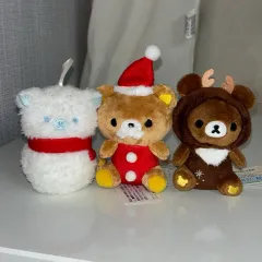 セット リラックマ コグマ クリスマス オーナメント キーホルダー ぬいぐるみ 出品 サンタ