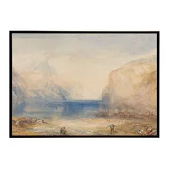 【B2サイズ（約51x73cm）】【bn-poster-5796】ポスター フレーム付き 名画 絵画 横 フリューレン 湖の風景 インテリア 自然風景 