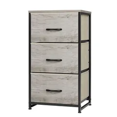 転倒防止 組立簡単 木製天板 3段（幅40㎝ 衣類収納 x 収納ケース オーガナ