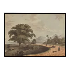 【B1サイズ（約73x103cm）】【bn-poster-5811】ポスター フレーム付き 名画 絵画 横 スマトラのフォート・マールボロ インテリア 歴史風景 