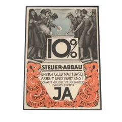 【B1サイズ（約73x103cm）】【bn-poster-585】古いレトロ ポスター フレーム付き リマスター レプリカ 10% Steuer-Abbau ? Ja (1930)