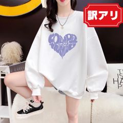 【訳あり】 トレーナー トップス スウェット 裏起毛 長袖 大きいサイズ 秋冬 レディース 韓国ファッション プルオーバー クルーネック あたたかい 防寒 起毛 [AZ008]