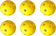 ピックルボール 練習用 ボール イエロー 6個セット 26穴 室内用 ピクルスボール トレーニング 初心者 屋内 練習