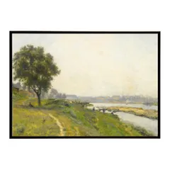 【A0サイズ（約84x119cm）】【bn-poster-6029】ポスター フレーム付き 名画 絵画 フレーム付き イヴリー＝シュル＝セーヌとマルヌ川の合流 インテリア 都市風景  横