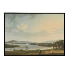 【B4サイズ（約25x36cm）】【bn-poster-6055】ポスター フレーム付き 名画 絵画 フレーム付き ノックニニーとロックアーン フェルマナ県 ベリスル インテリア アイルランド風景  横