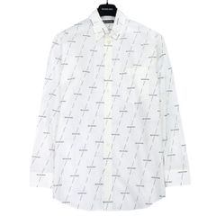 BALENCIAGA】ロゴ 総柄シャツ 38 2020モデル 美品 イタリア製 - メルカリ