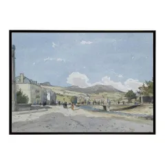 【A4サイズ（約21x30cm）】【bn-poster-6065】ポスター フレーム付き 名画 絵画 フレーム付き ラ・ブルブール フランス インテリア 山岳風景  横