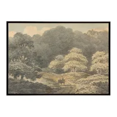 【A3サイズ（約30×42cm）】【bn-poster-6111】ポスター フレーム付き 名画 絵画 フレーム付き タンブリッジ・ウェルズ近郊の馬と荷車の風景 インテリア イギリス風景  横