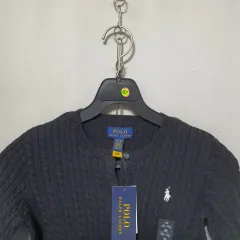 I67 ポロ キッズ ガールズ ケーブルニット カーディガン M(8-9) 新品
