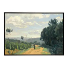 【B1サイズ（約73x103cm）】【bn-poster-6269】ポスター フレーム付き 名画 絵画 フレーム付き セーヴルの丘とトロヨン道 インテリア フランス風景  横