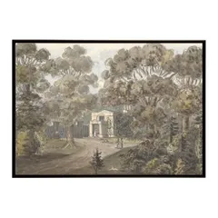 【B3サイズ（約36x51cm）】【bn-poster-6285】ポスター フレーム付き 名画 絵画 フレーム付き ワンステッド・グローブの小屋 インテリア 歴史的建物  横