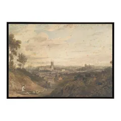 【A1サイズ（約59x84cm）】【bn-poster-6297】ポスター フレーム付き 名画 絵画 フレーム付き ラドローチャーチ インテリア 歴史的建物  横