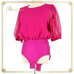 社交ダンス 衣装 レオタード パープル系 チャコット Chacott 紫 明るい 無地 シンプル 日本製 トップス ブラウス レッスン 練習 ボタン 鮮やか 透け感 ストレッチ 伸縮 かわいい