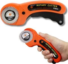 GRHONC ミシン目カッター 紙用 点線 切り取り線 安全ロック付き 軽量 ロータリーカッター ハンドメイド クラフト 裁縫 (オレンジ,  ミシン目)