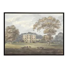 【A1サイズ（約59x84cm）】【bn-poster-6339】ポスター フレーム付き 名画 絵画 フレーム付き 1825年5月16日 ワンステッド・グローブ インテリア 歴史的風景  横