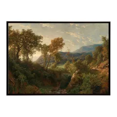 【B2サイズ（約51x73cm）】【bn-poster-6392】ポスター フレーム付き 名画 絵画 フレーム付き スイス南部風の朝の風景 インテリア 自然風景  横