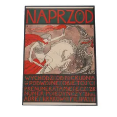 【B4サイズ（約25x36cm）】【bn-poster-653】古いレトロ ポスター フレーム付き リマスター レプリカ Naprzod’ wychodzi w podwojnej obj?to?ci (1910)